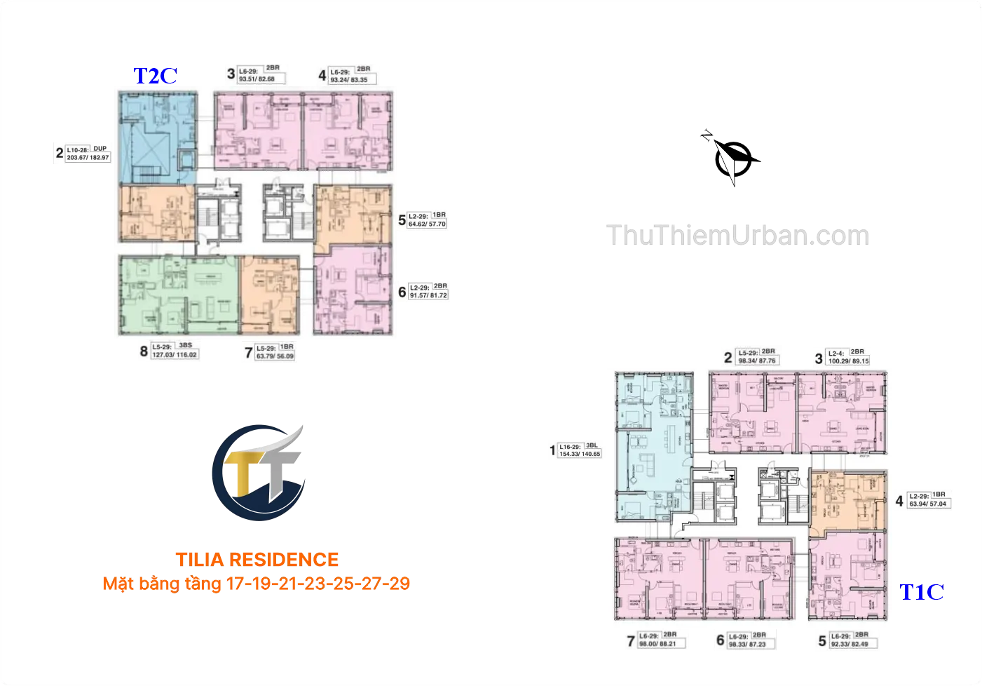 mặt bằng chi tiết căn hộ tilia empire city thủ thiêm - tầng 17-29 tiến phước new