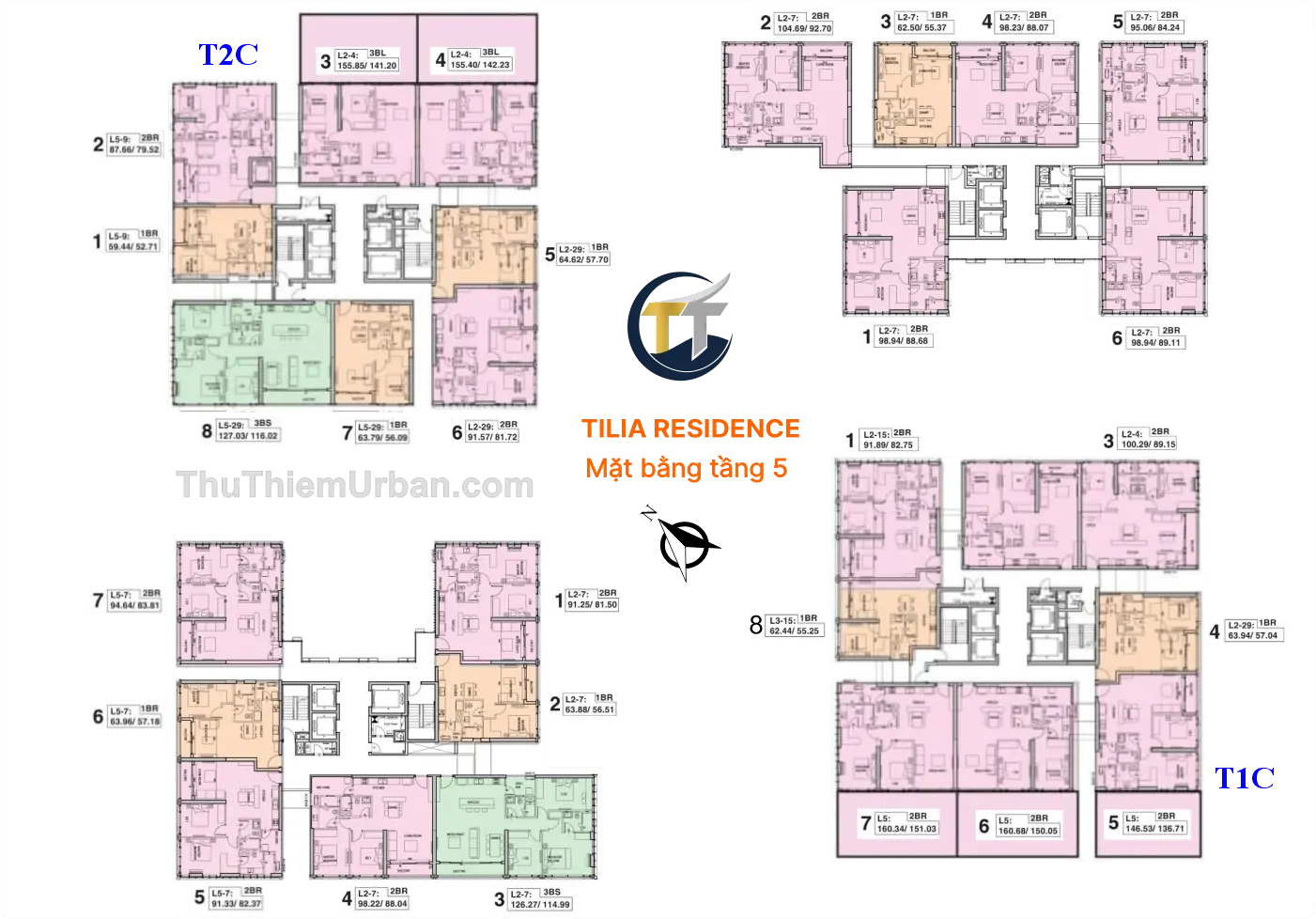 mặt bằng chi tiết căn hộ tilia empire city thủ thiêm - tầng 5 kepple land new