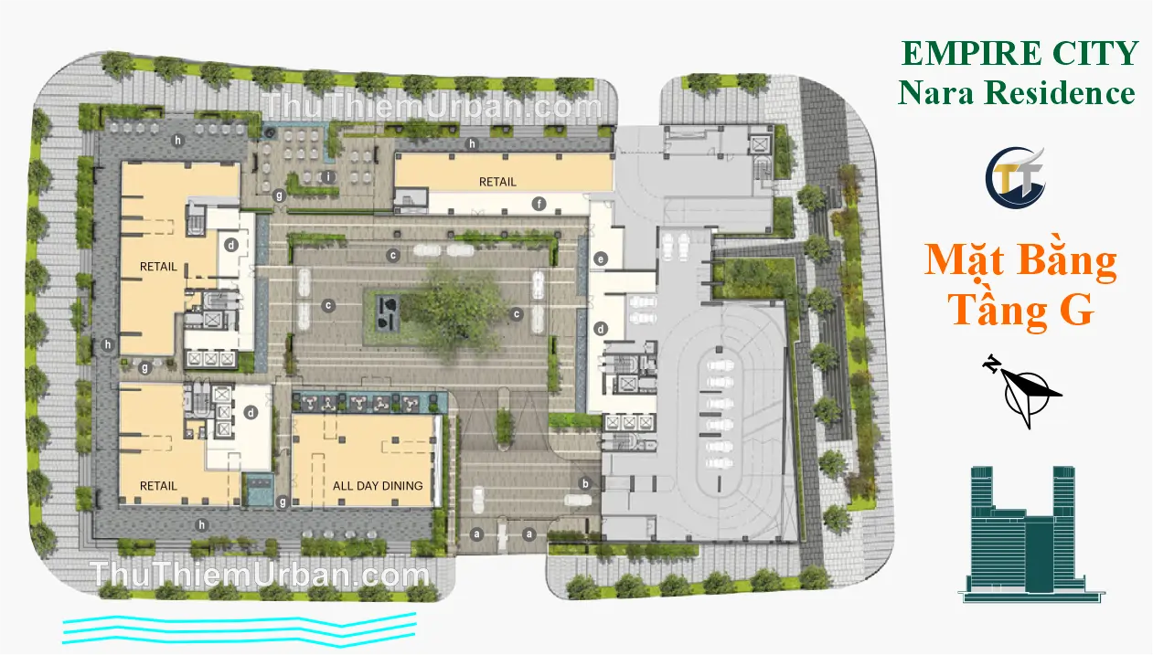 mặt bằng (layout) shophouse & tiện ích tầng 1 - trệt new