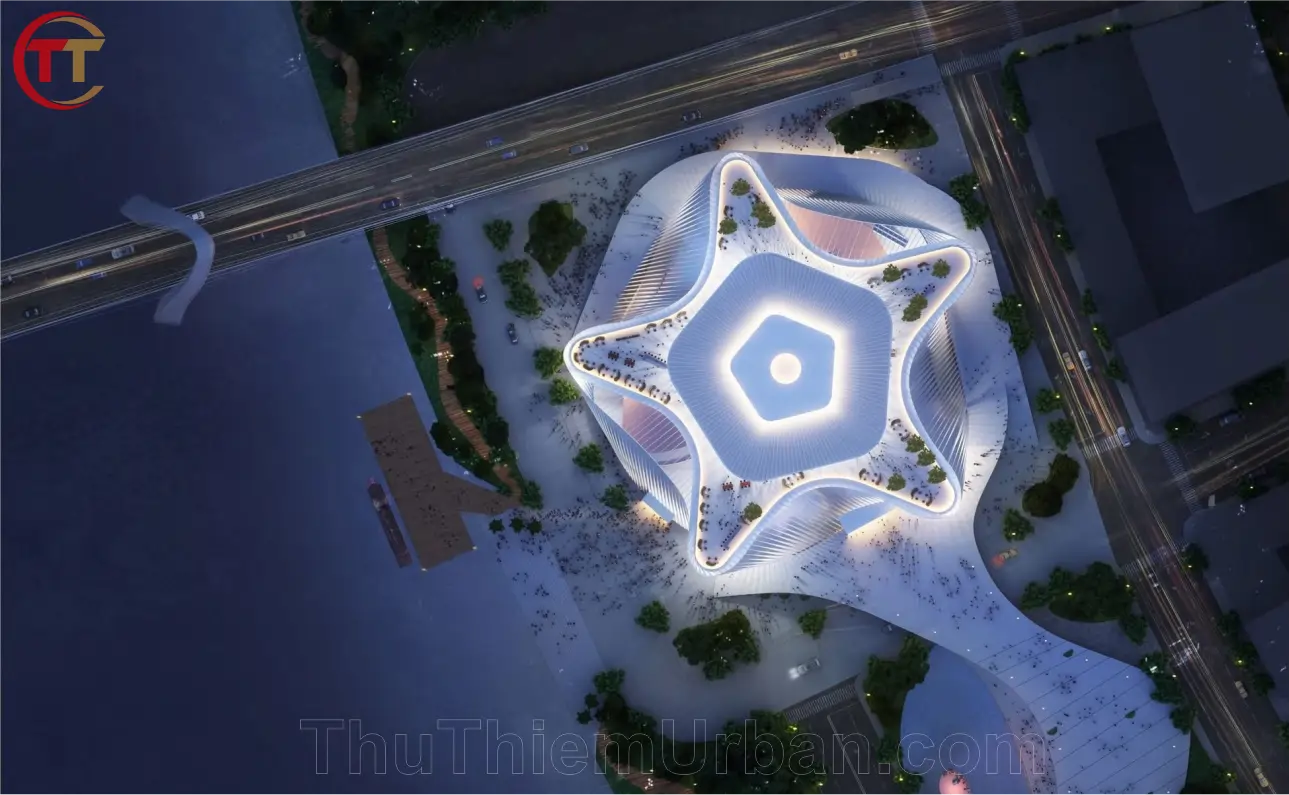 nhà hát opera thủ thiêm góc nhìn từ trên cao