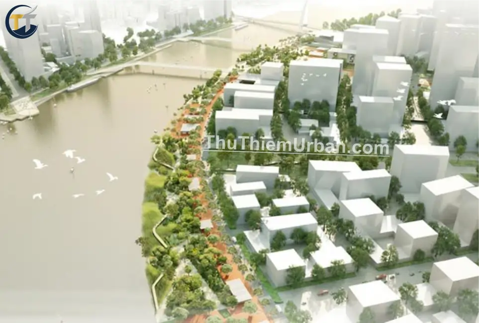 phối cảnh công viên bờ sông khu đô thị mới thủ thiêm new