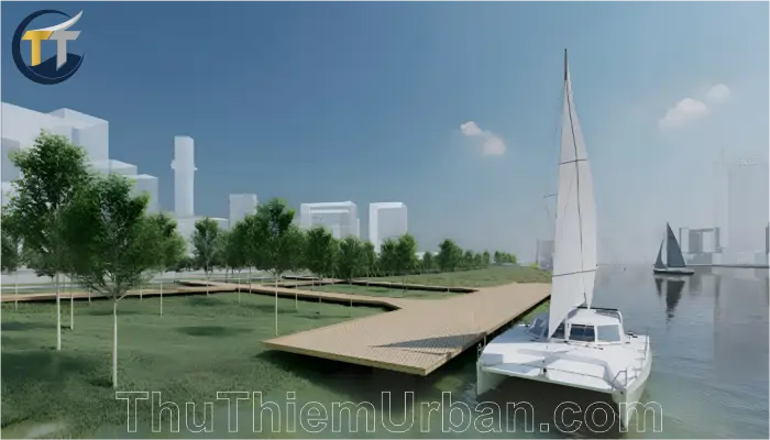 phối cảnh công viên bờ sông sài gòn phía khu đô thị mới thủ thiêm new