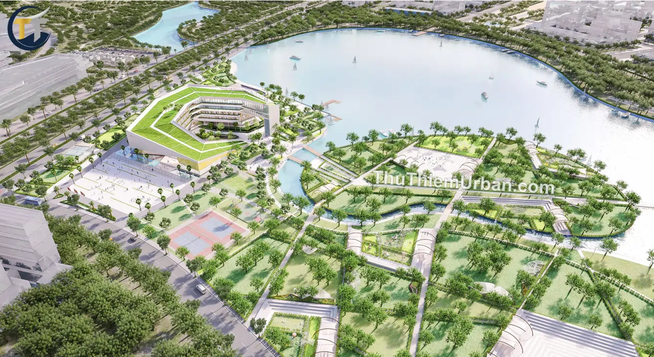 phối cảnh quảng trường cung thiếu nhi - hồ trung tâm thủ thiêm new
