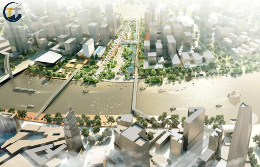 phối cảnh quảng trường trung tâm thủ thiêm - góc nhìn từ quảng trường mê linh new