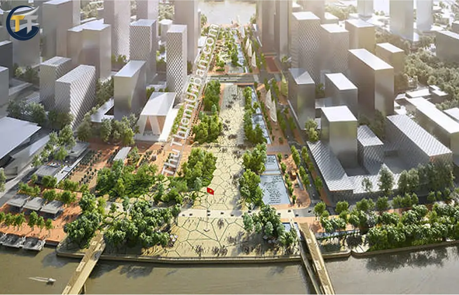 phối cảnh quảng trường trung tâm thủ thiêm - góc nhìn từ trên cao new