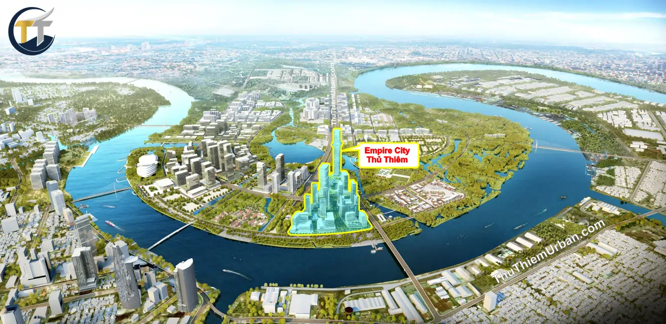phối cảnh tổng thể vị trí dự án empire city thủ thiêm - kepple land new