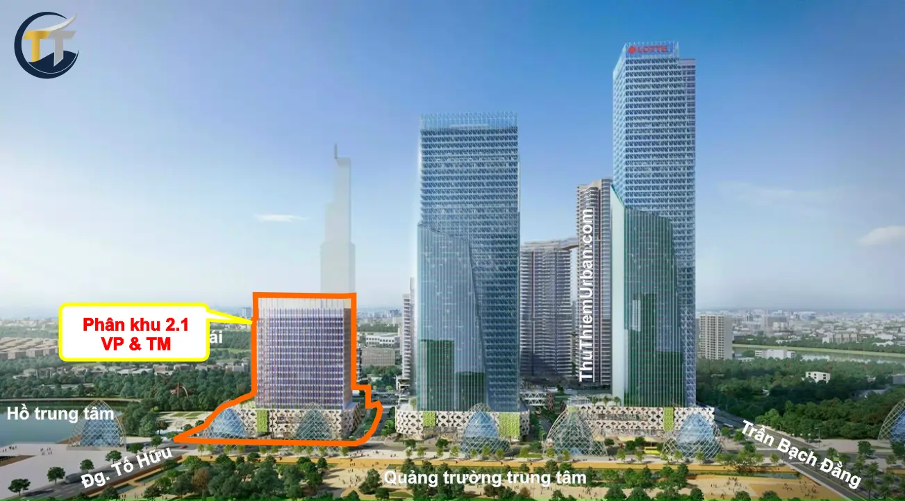 phối cảnh vị trí dự án hồn hợp thương mại & văn phòng lotte 2.1 thủ thiêm eco smart city new