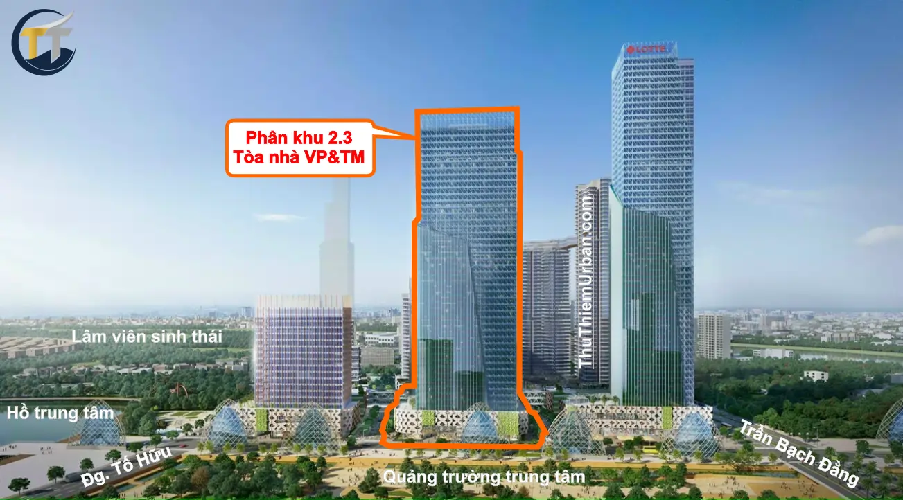 phối cảnh vị trí tổng thể tòa nhà văn phòng thương mại Eco Smart City Thủ Thiêm new