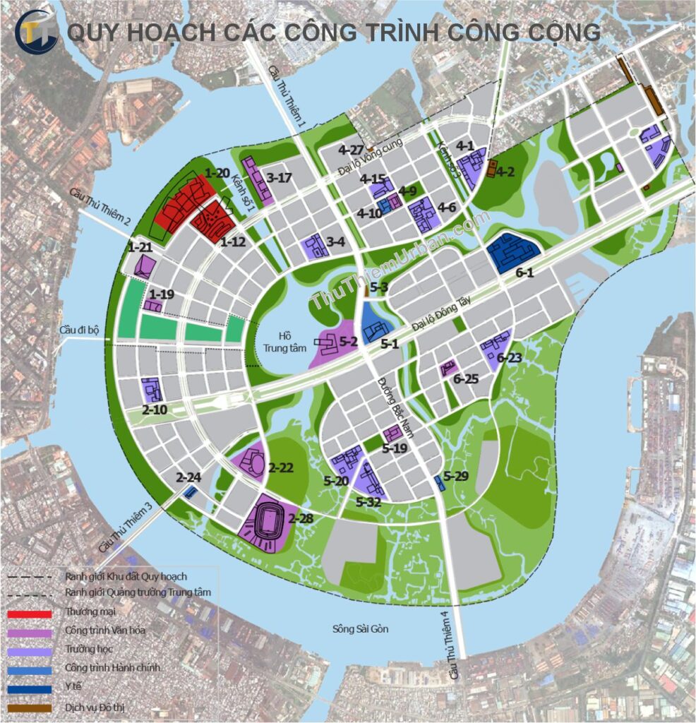 quy hoạch các công trình công cộng tại thủ thiêm urban new