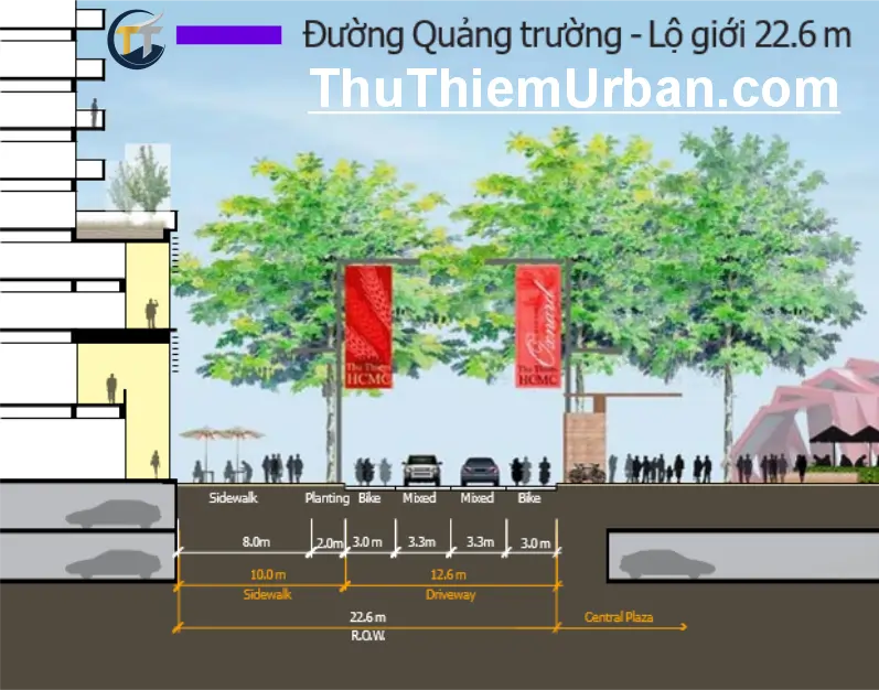 quy hoạch giao thông khu đô thị mới thủ thiêm - đường quảng trường trung tâm new