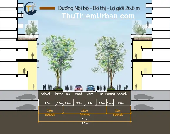 quy hoạch giao thông khu đô thị mới thủ thiêm - đường nội bộ đô thị new