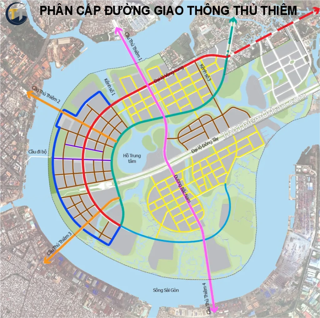 quy hoạch giao thông thủ thiêm - bảng phân cấp đường new