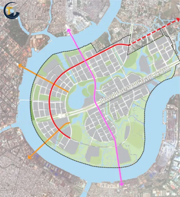 quy hoạch giao thông thủ thiêm - đường kết nối ngoại khu new