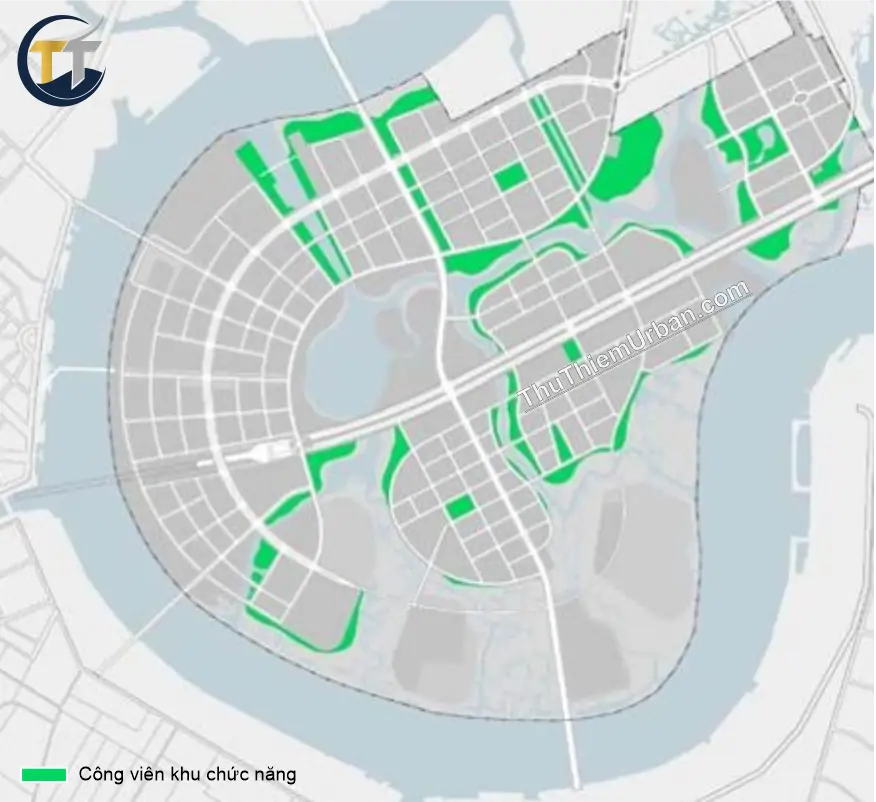 quy hoạch hệ thống công viên khu chức năng tại thủ thiêm new