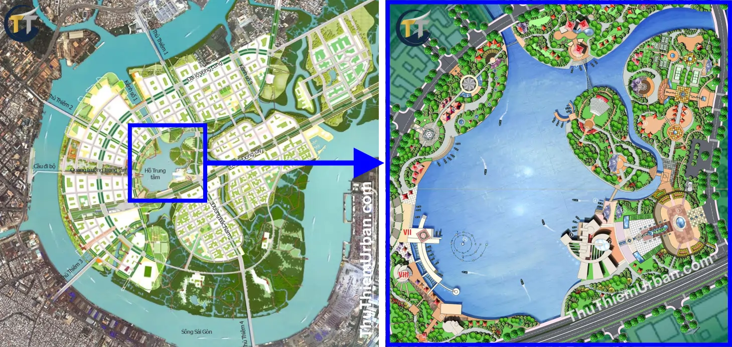 quy hoạch hồ trung tâm khu đô thị thủ thiêm new