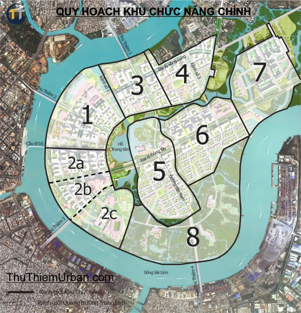 quy hoạch khu chức năng chính tại thủ thiêm new