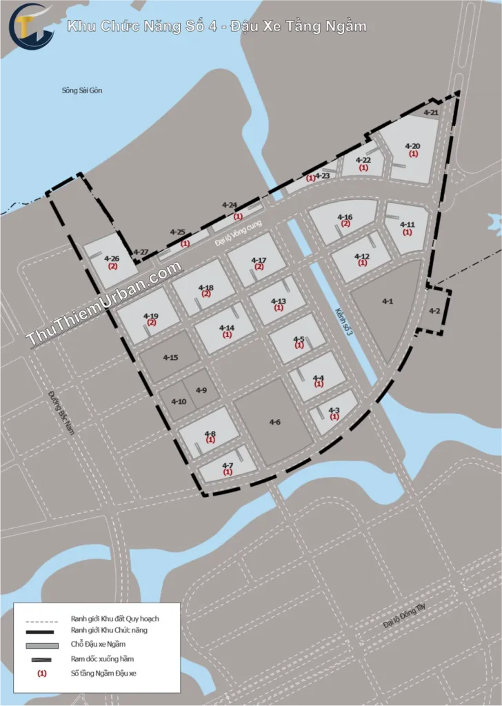 quy hoạch khu chức năng số 4 thủ thiêm, quận 2 - đậu xe tầng ngầm new