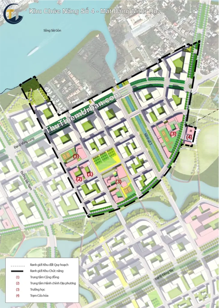 quy hoạch khu chức năng số 4 thủ thiêm, quận 2 - mặt bằng minh họa new