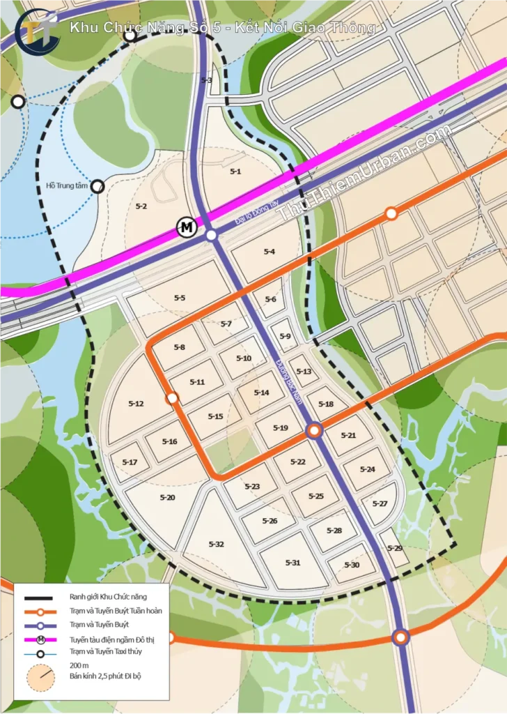 quy hoạch khu chức năng số 5 thủ thiêm , thủ đức - kết nối giao thông new