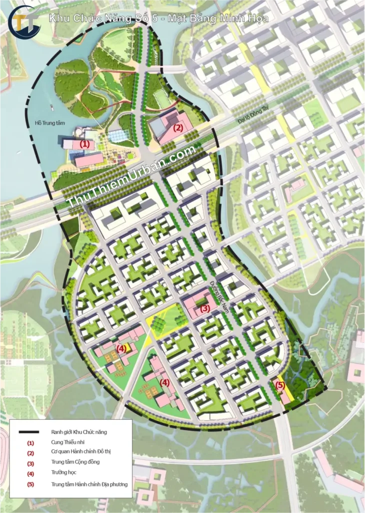 quy hoạch khu chức năng số 5 thủ thiêm , thủ đức - mặt bằng minh họa new