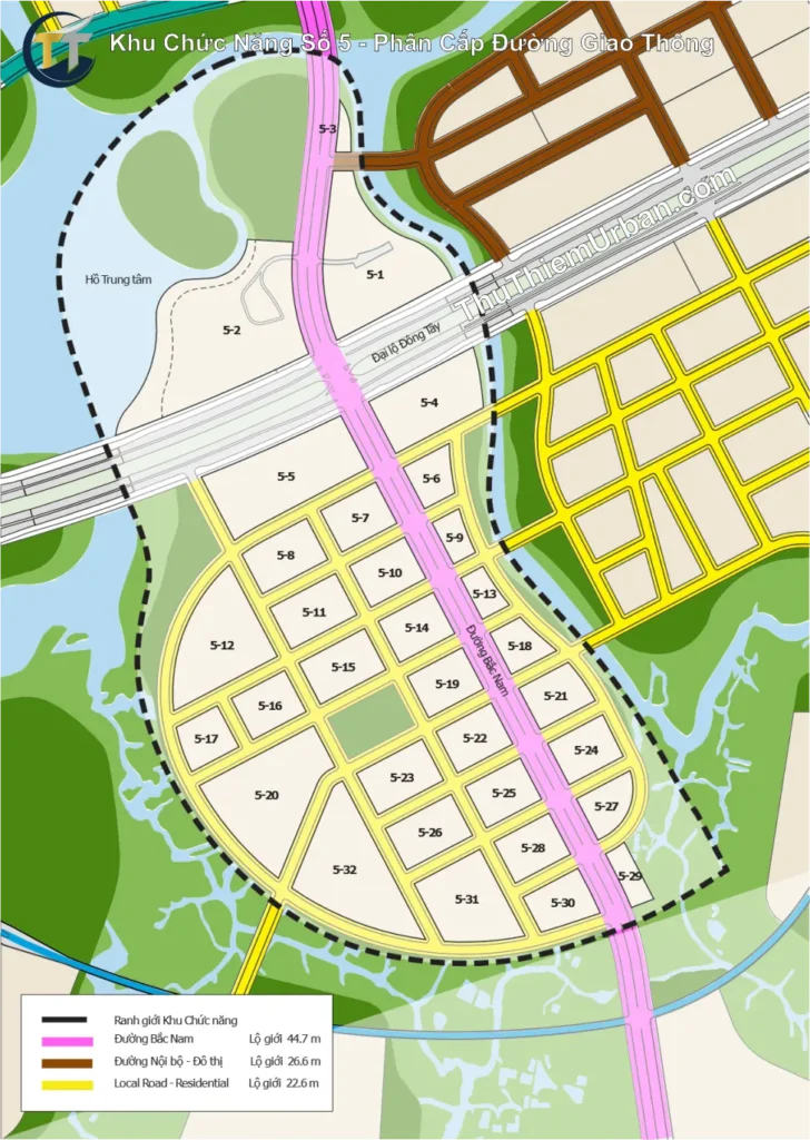 quy hoạch khu chức năng số 5 thủ thiêm , thủ đức - phân cấp đường giao thông new