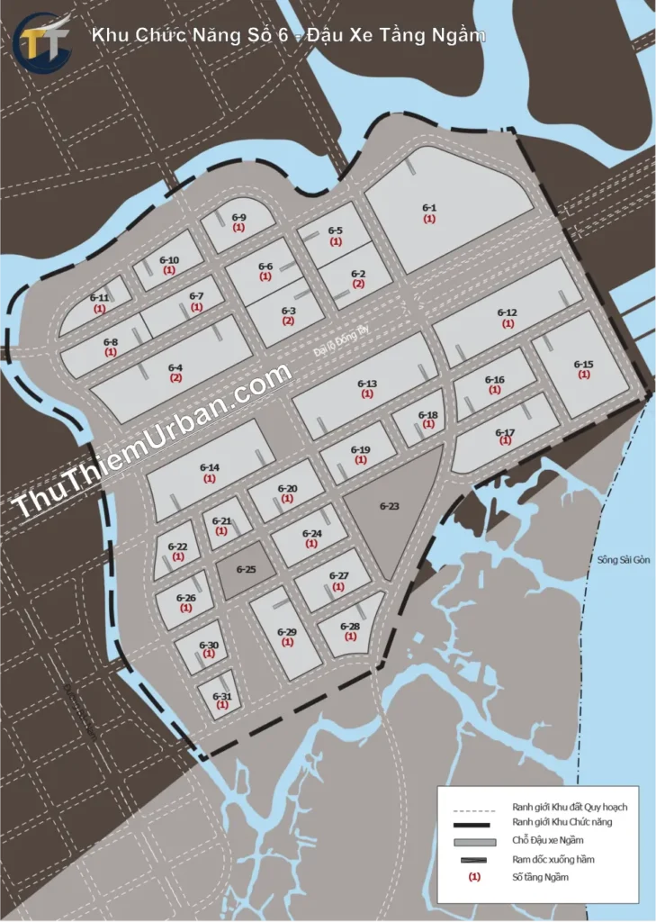 quy hoạch khu chức năng số 6 sala thủ thiêm -đậu xe tầng ngầm new