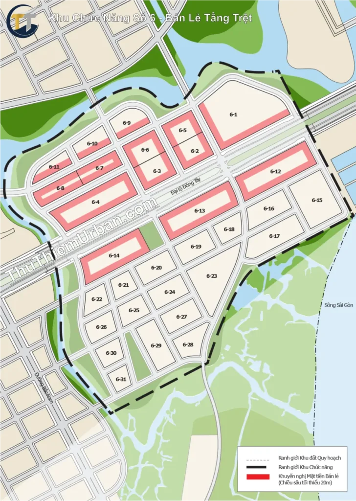 quy hoạch khu chức năng số 6 sala thủ thiêm - mặt bằng bán lẻ tầng trệt new