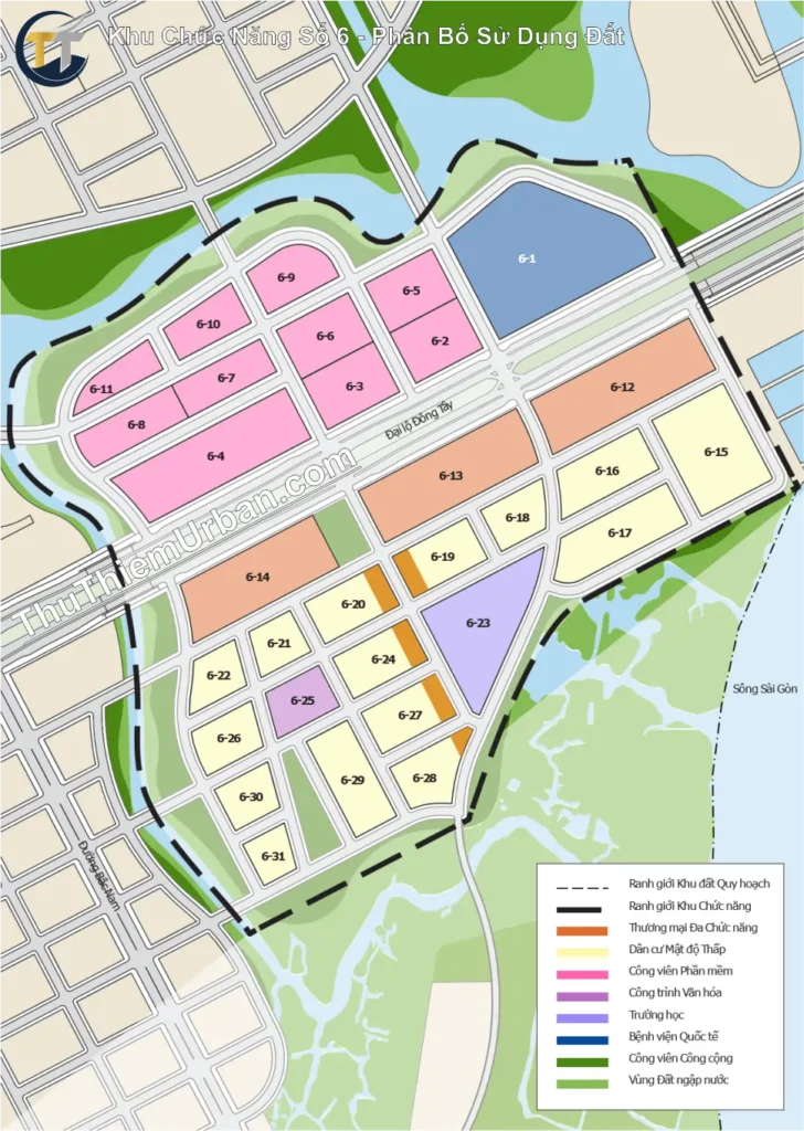 quy hoạch khu chức năng số 6 sala thủ thiêm - phân bố sử dụng đất new