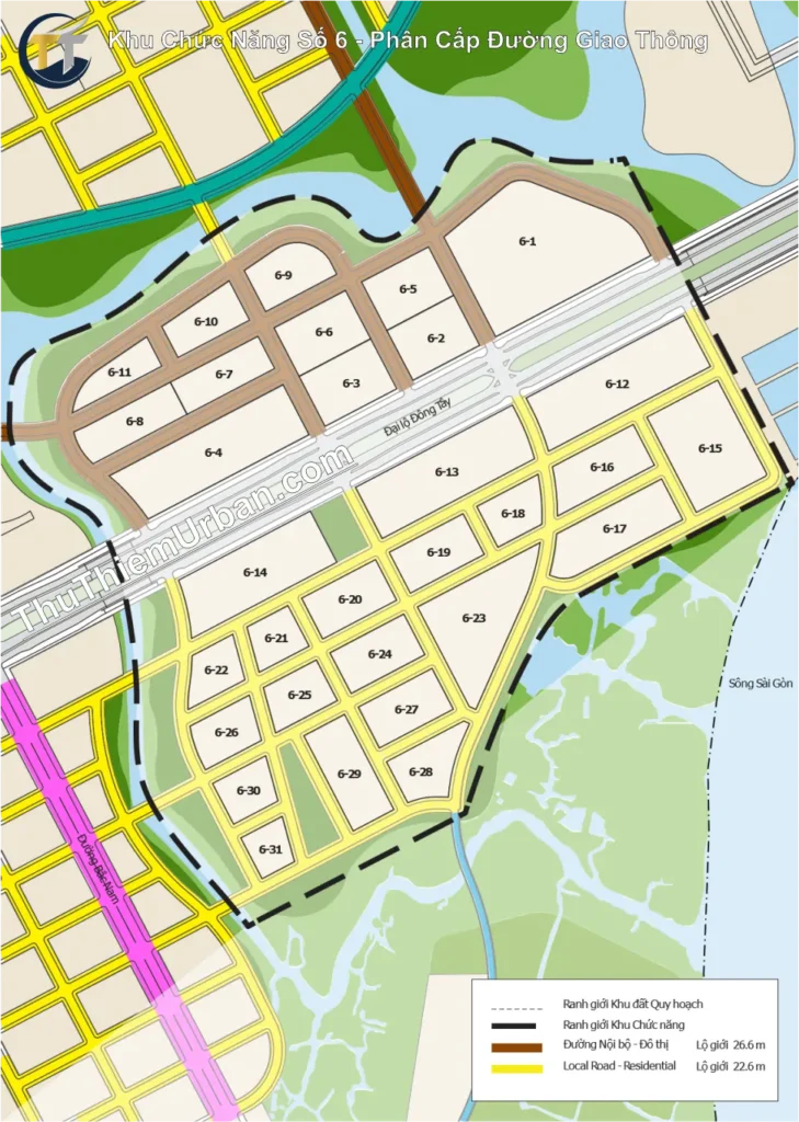 quy hoạch khu chức năng số 6 sala thủ thiêm - phân cấp đường giao thông new