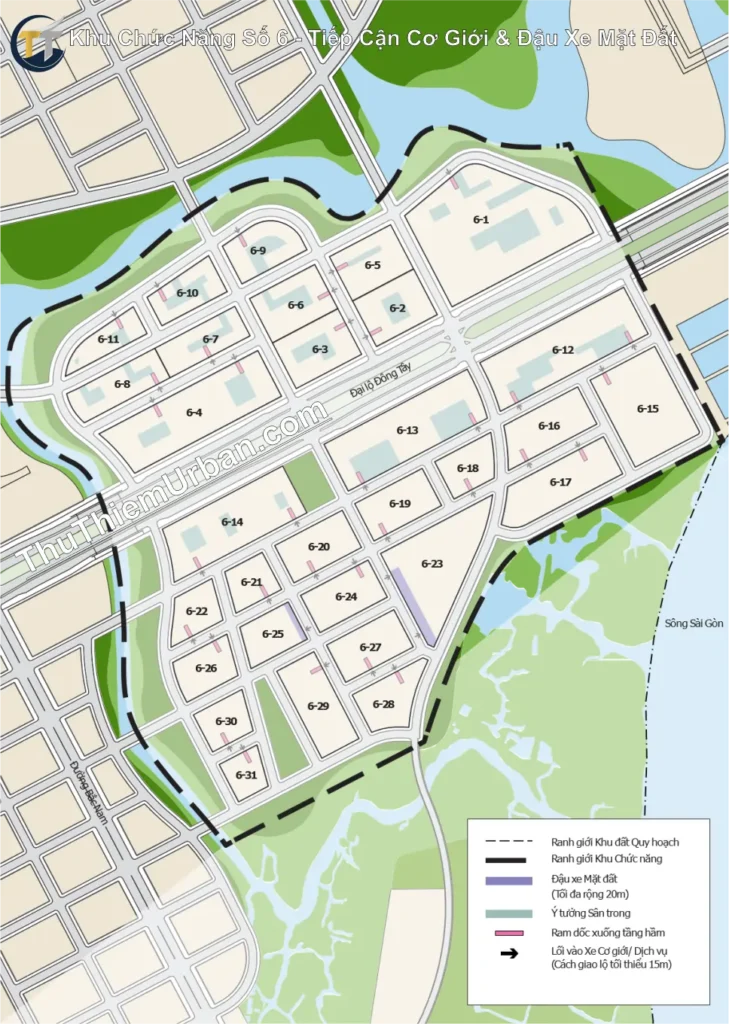 năng số 6 sala thủ thiêm - tiếp cận cơ giới & đậu xe mặt đất new
