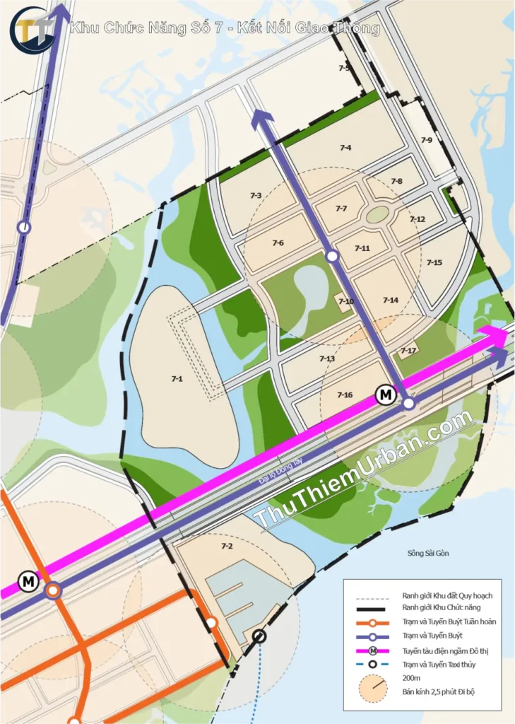 quy hoạch khu chức năng số 7 thủ thiêm, hồ chí minh - kết nối giao thông new