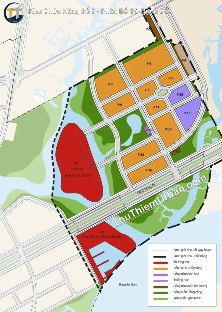 quy hoạch khu chức năng số 7 thủ thiêm, hồ chí minh - phân bố sử dụng đất new