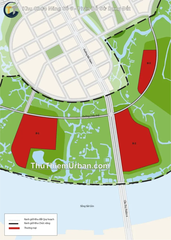 quy hoạch khu chức năng số 8 trung tâm tài chính thủ thiêm - phân bố sử dụng đất new