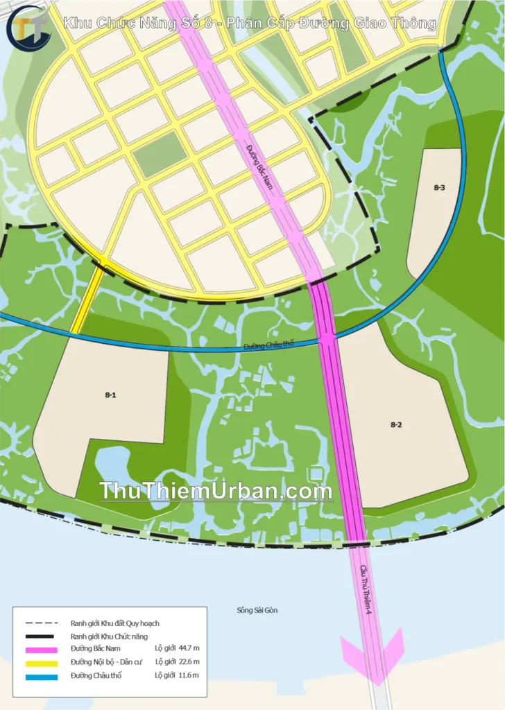 quy hoạch khu chức năng số 8 trung tâm tài chính thủ thiêm - phân cấp đường giao thông new