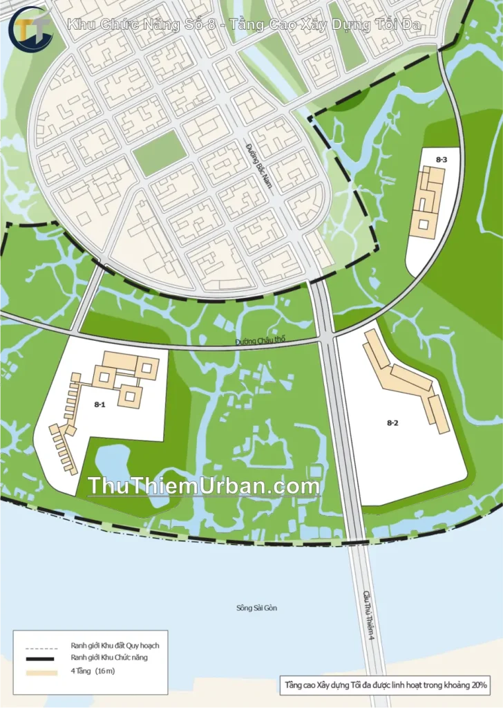quy hoạch khu chức năng số 8 trung tâm tài chính thủ thiêm - tầng cao xây dựng tối đa new