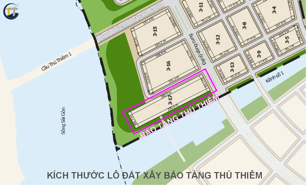 quy hoạch kích trước lô đất xây dựng bảo tàng thủ thiêm new