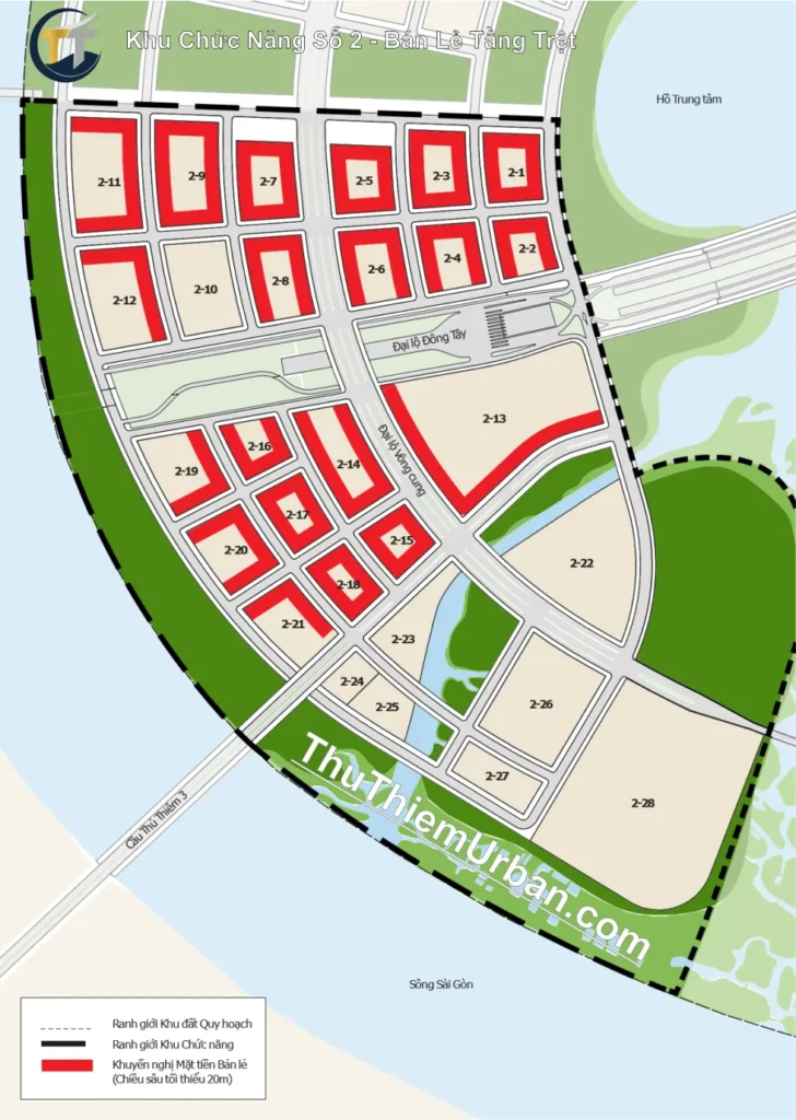 quy hoạch khu chức năng số 2 đô thị thủ thiêm - mặt bằng bán lẻ tầng trệt new