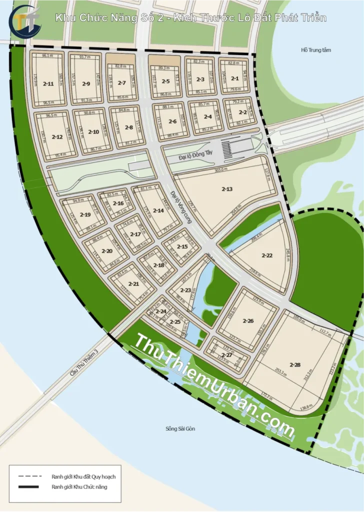 quy hoạch khu chức năng số 2 đô thị thủ thiêm - phân bố sử dụng đất new