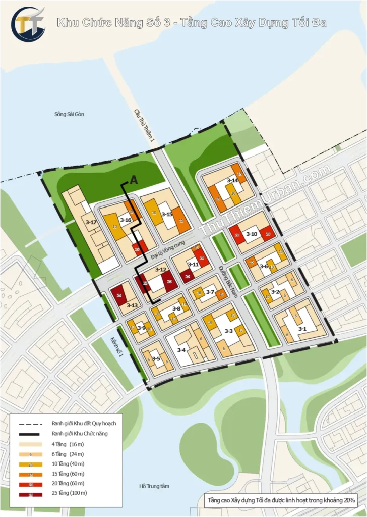 quy hoạch khu chức năng số 3 đô thị mới thủ thiêm - tầng cao xây dựng tối đa new