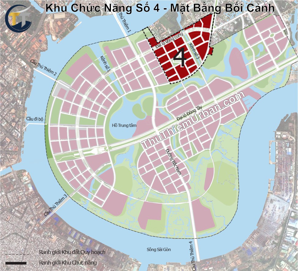 quy hoạch khu chức năng số 4 thủ thiêm, quận 2 - mặt bằng bối cảnh new