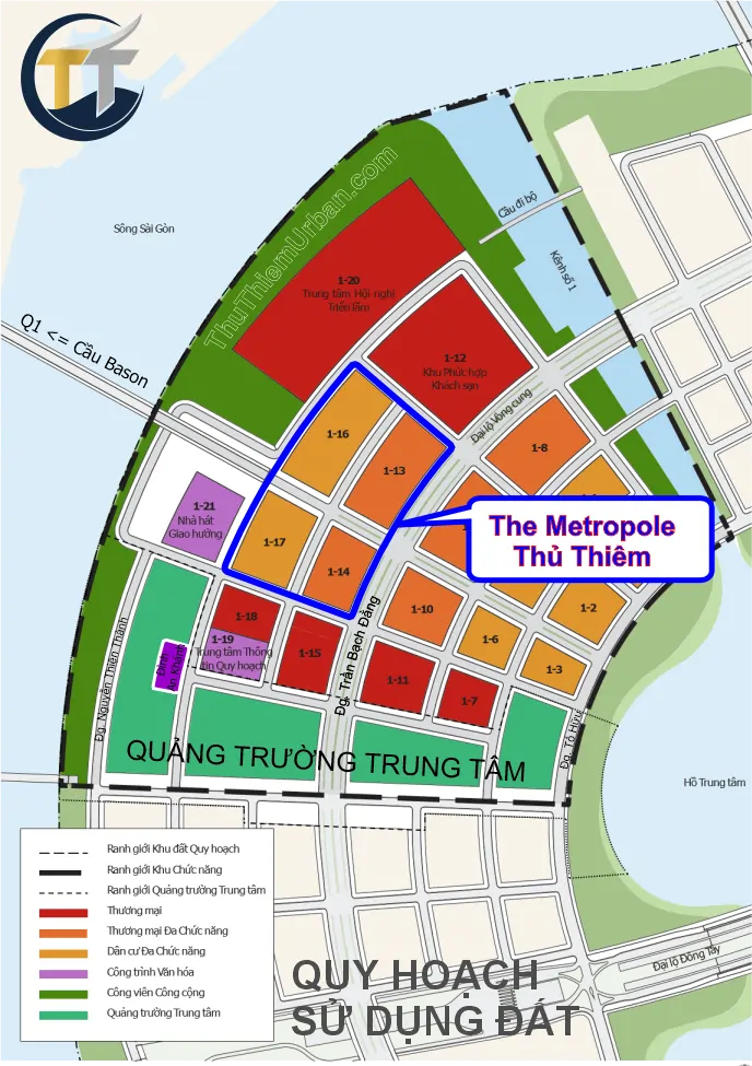 quy hoạch sử dụng đất dự án the metropole thủ thiêm new