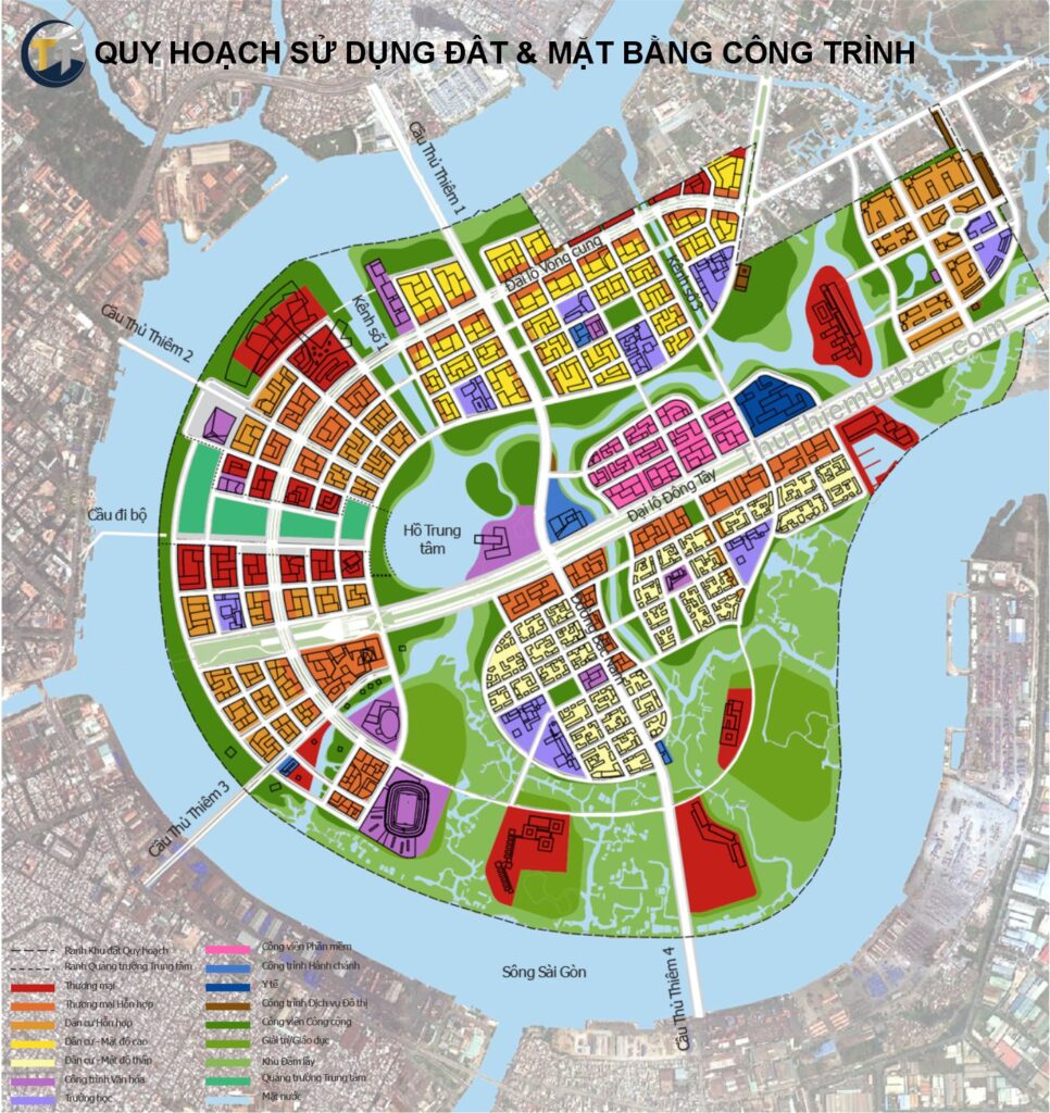 quy hoạch sử dung đất và mặt bằng công trình tại thủ thiêm new