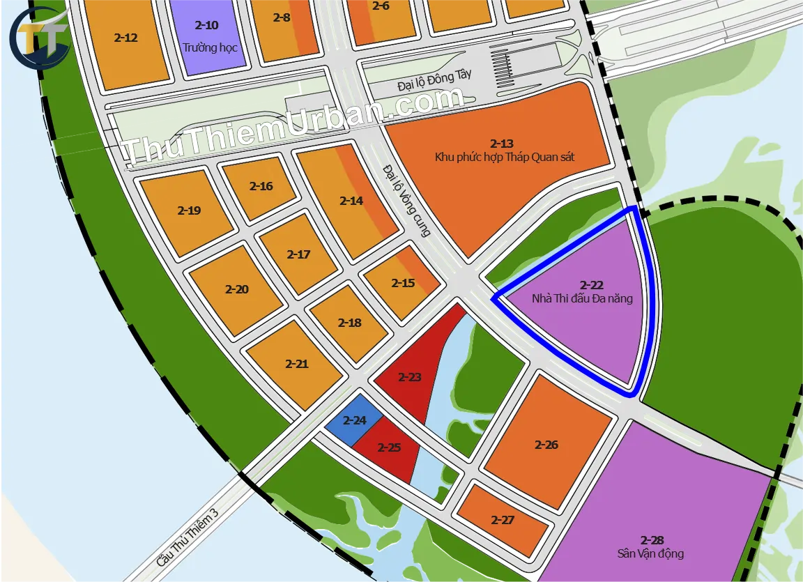 quy hoạch vị trí nhà thi đấu đa năng tại khu đô thị mới thủ thiêm new