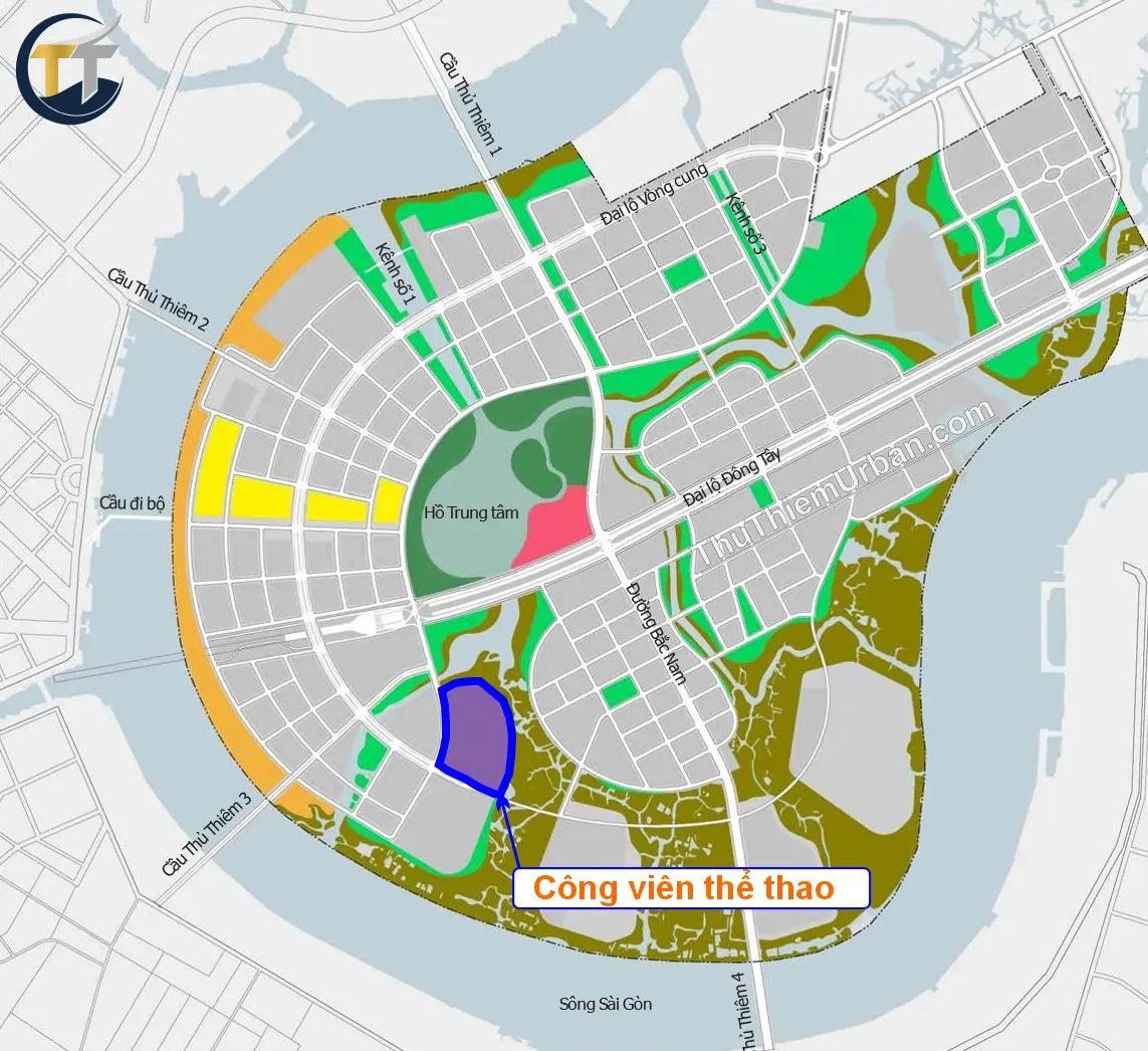 quy hoạch vị tri công viên thể thao khu đô thị mới thủ thiêm new