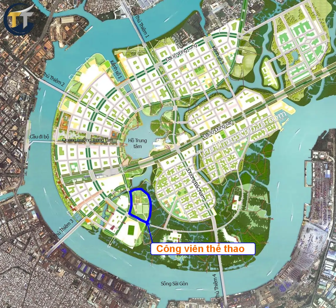 quy hoạch vị tri công viên thể thao thủ thiêm new