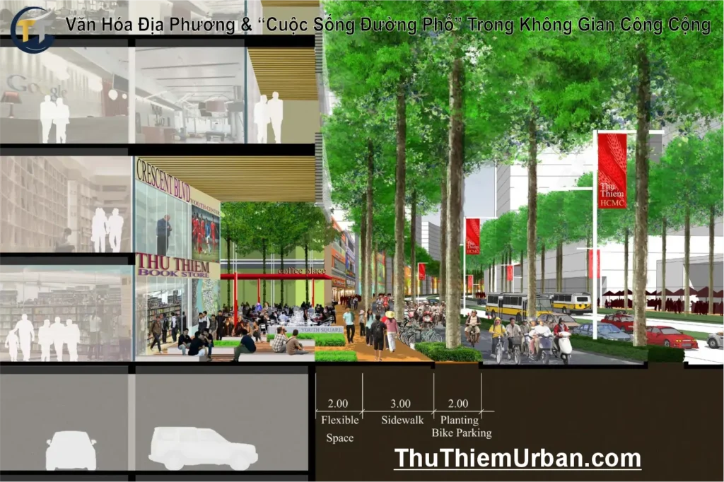 văn hóa địa phương và cuộc số đường phố trong không gian công cộng thủ thiêm new