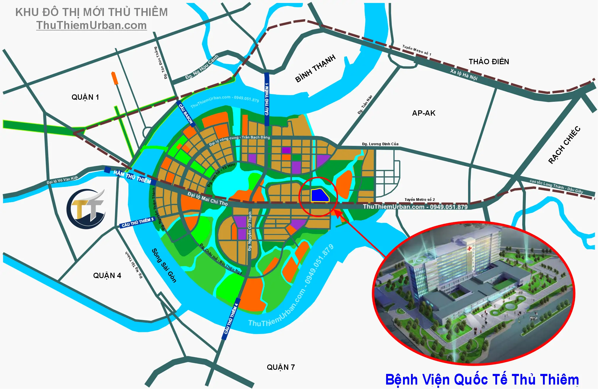 vị trí (địa chỉ) bệnh viện quốc tế tại thủ thiêm new