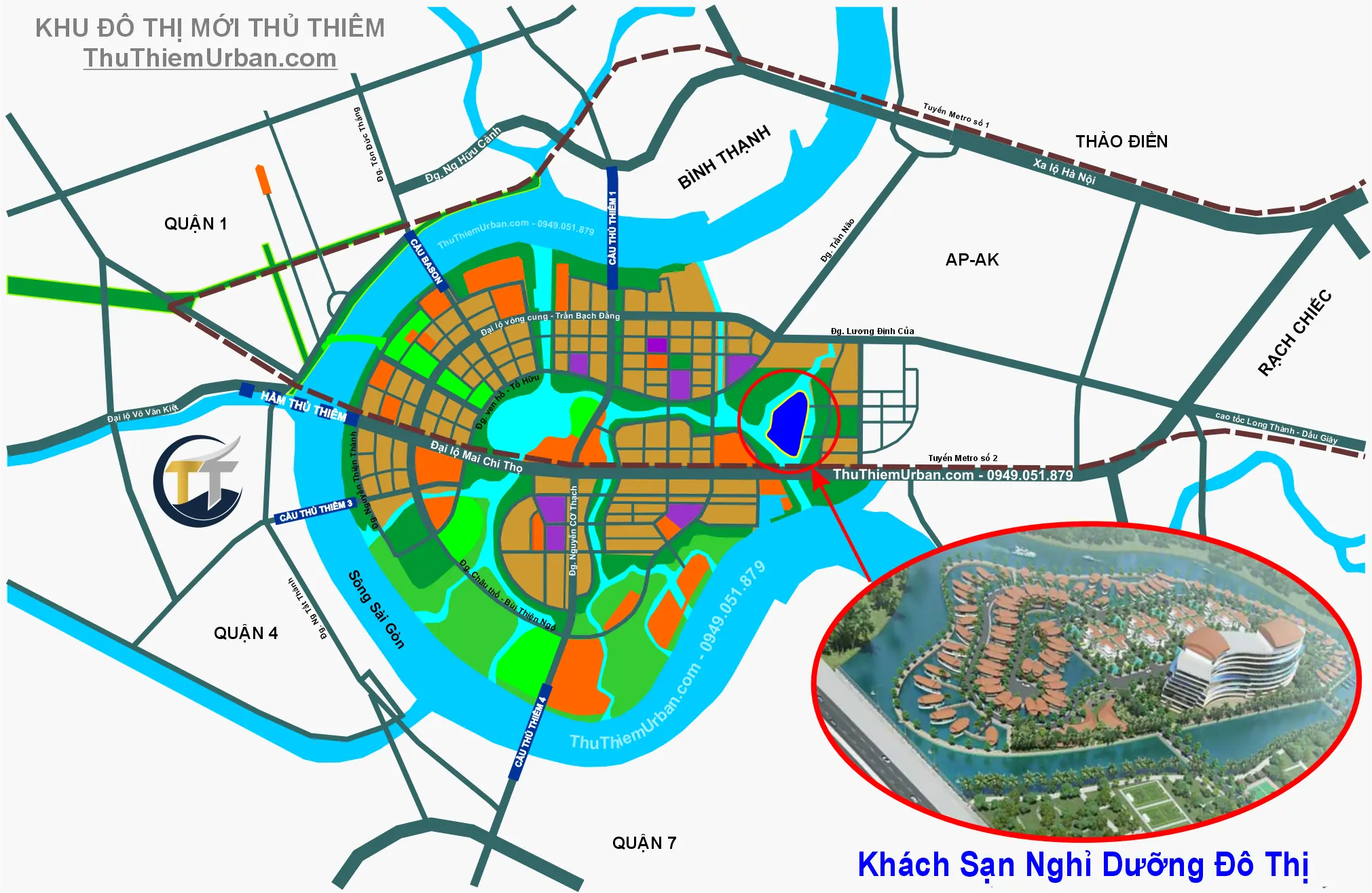 vị trí (địa chỉ) khách sạn nghỉ dưỡng đô thị thủ thiêm new