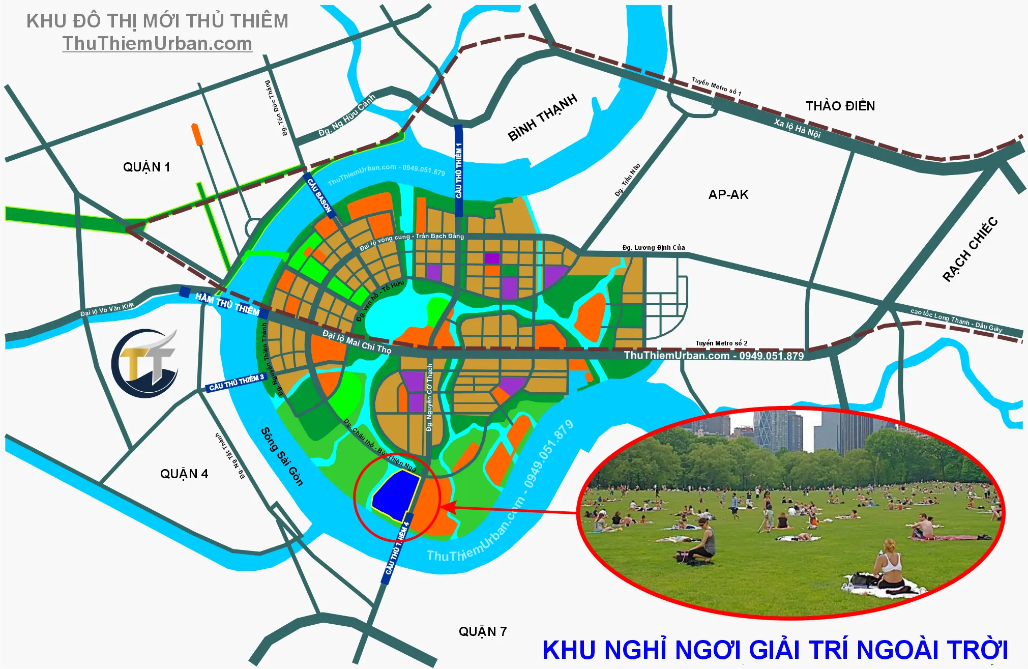 vị trí địa chỉ không gian nghỉ ngơi giải giải trí ngoài trời thủ thiêm new