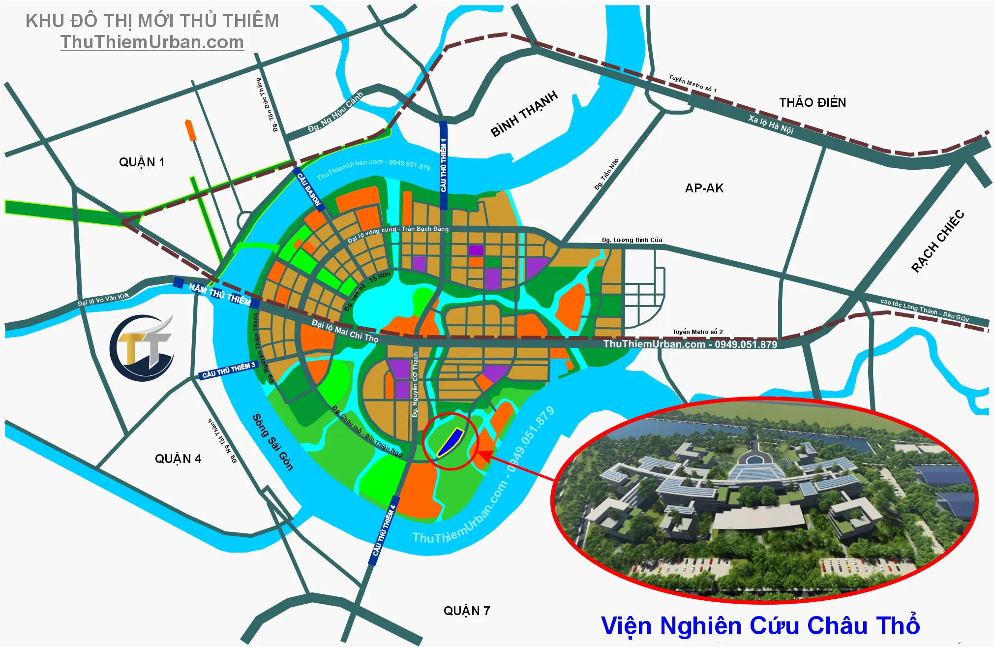 vị trí (địa chỉ) viện nghiên cứu châu thổ phía nam thủ thiêm new